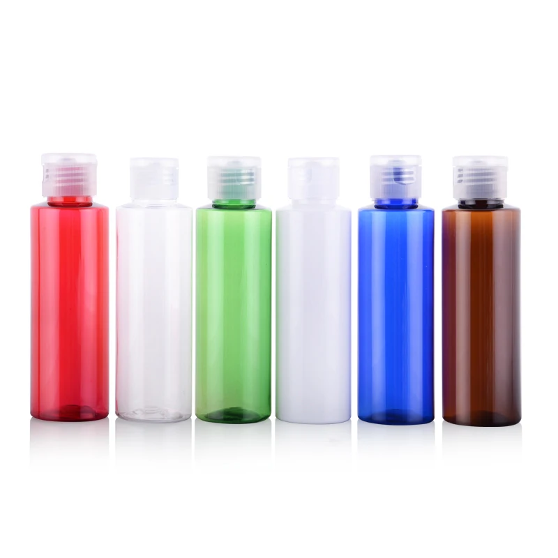 

10pcs Plastic Lotion Bottle Empty Flip Butterfly Cap Refillable Shampoo Bottles Cosmetic Packaging Containers Color Tubes 100ml