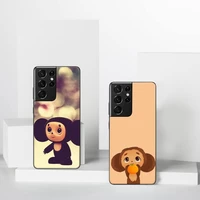 cheburashka phone case for samsung a51 a32 a52 a71 a50 a12 a21s s10 s20 s21 plus fe ultra