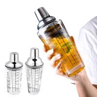 glass cocktail shaker transparent scale bar shakers cup wine mixing for bartender juice water bottle stainless steel party tools