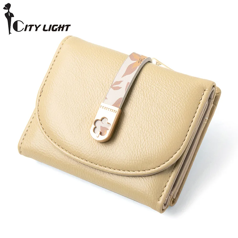 

2021 New Brand Three Fold Women Wallet Short Fashion Female Wallets Pu Leather Small Trifold Ladies Coin Purse Card Holder