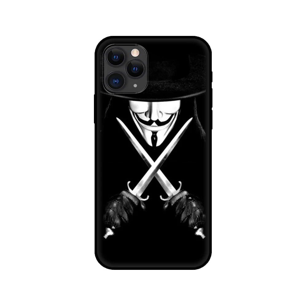 black tpu case for iphone 5 5s se 2020 6 6s 7 8 plus x 10 xr xs 11 12 mini pro max back cover anonymous free global shipping
