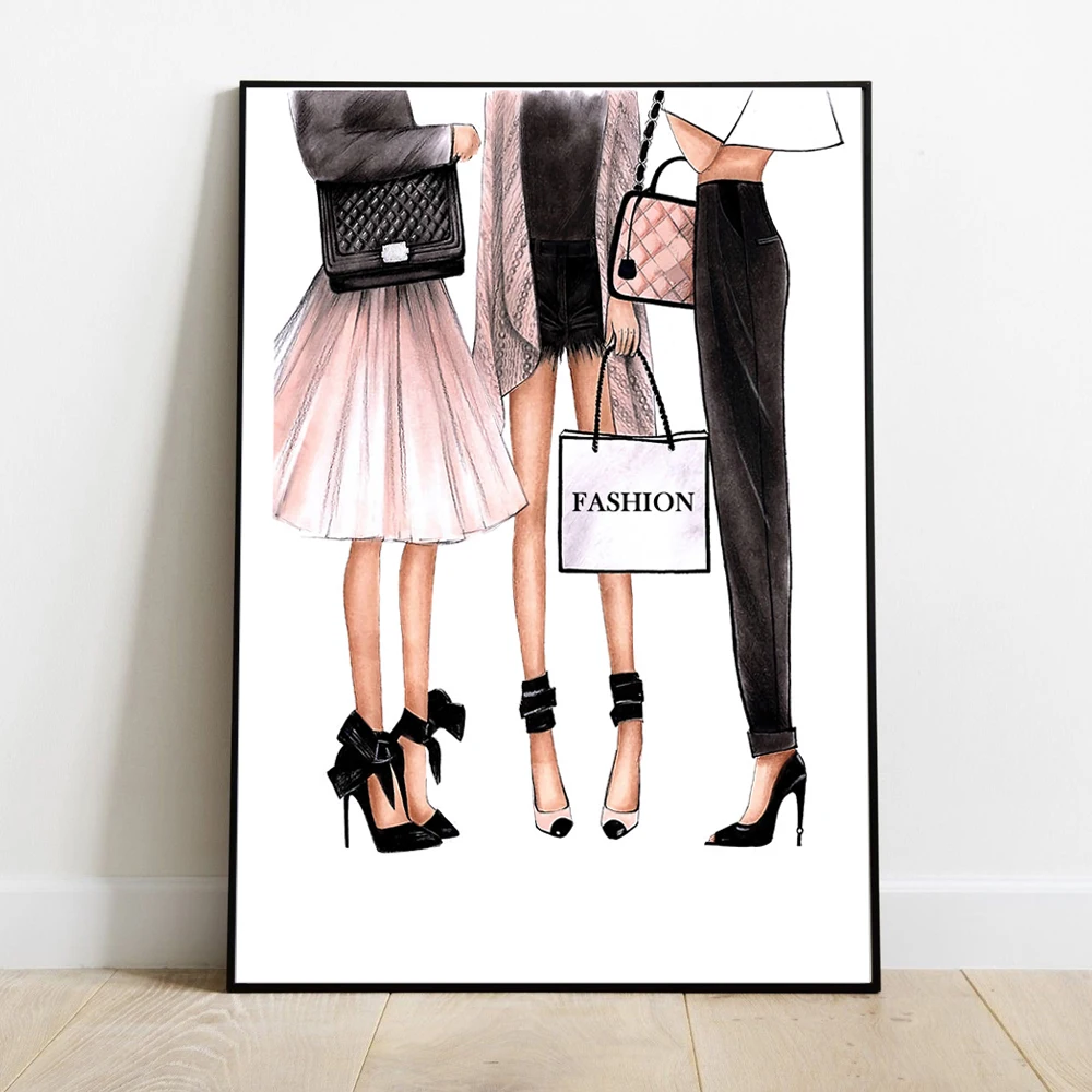 Картина на стену холсте модная Северная картина для девочек плакат картины