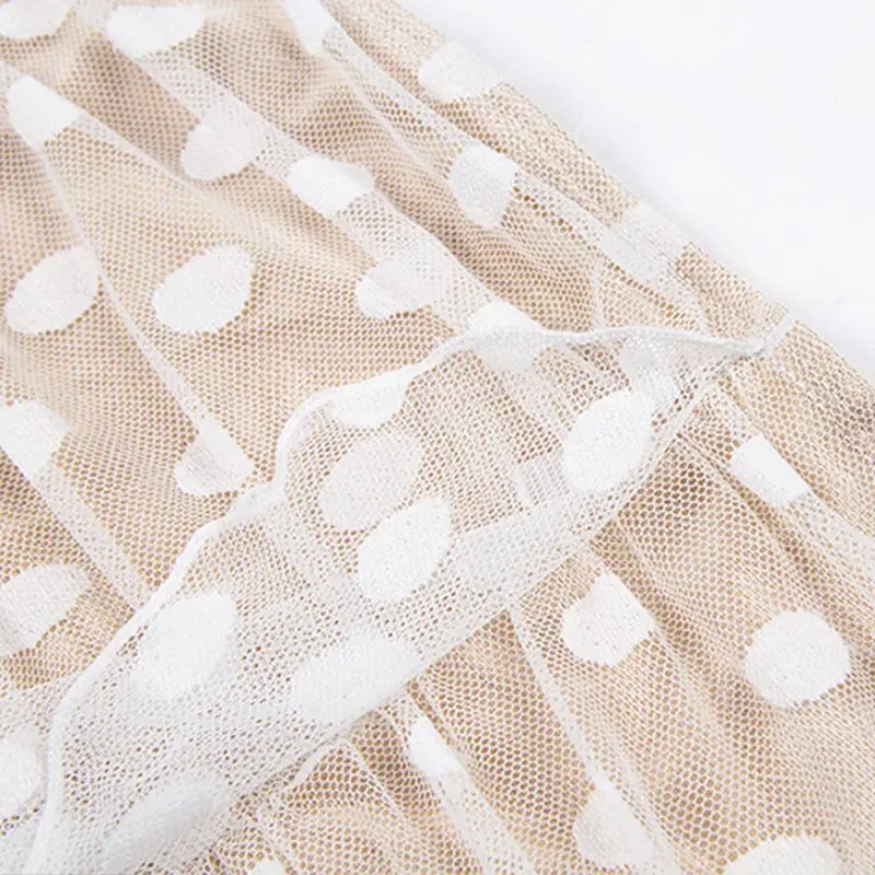 Сексуальное женское платье в горошек с разрезом на новый год Сетчатое оборками