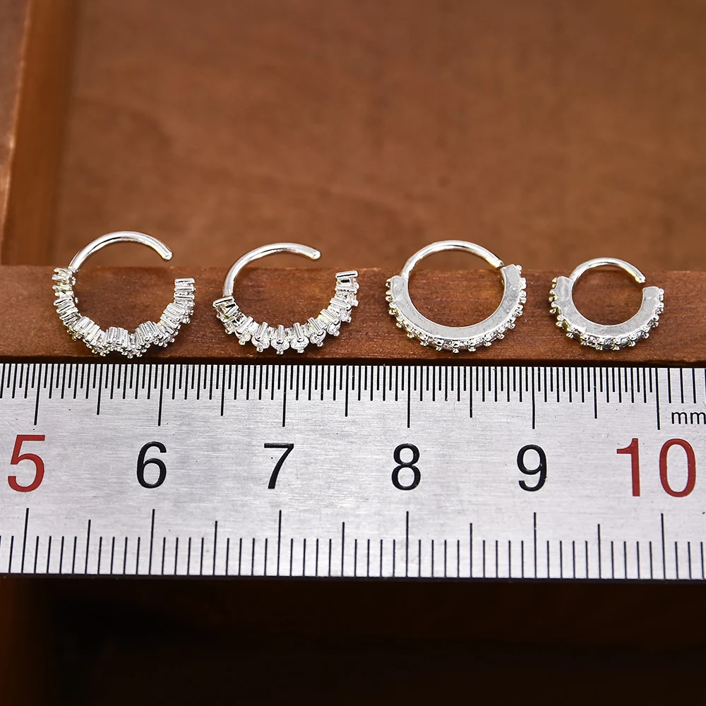 Серебряные кольца для носа Daith Snug пирсинг для пупка Спиральные серьги, Надеваемые На ушной хрящ ювелирные изделия для тела для женщин перегородка кольцо ушные датчики