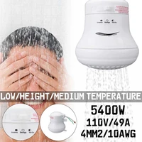 temperature control with hose bracket high power instant hot accessories safe tankless home bathroom electric shower head round