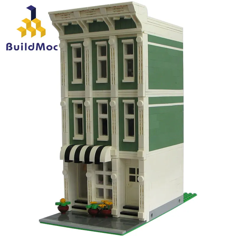 

Buildmoc набор «городская улица» вид идея цветущие цветы дом блоки, друзья цветок лего Technic Creator Фотофон домик Дерево Строительные блоки игрушки