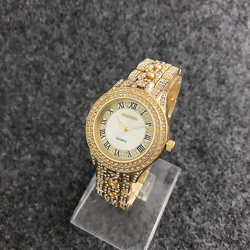 

CONTENA Brand 2019 Full Diamond Watch Shiny Rhinestone Watch Women Watches Luxury Full Steel Women's Watches Ladies Clock