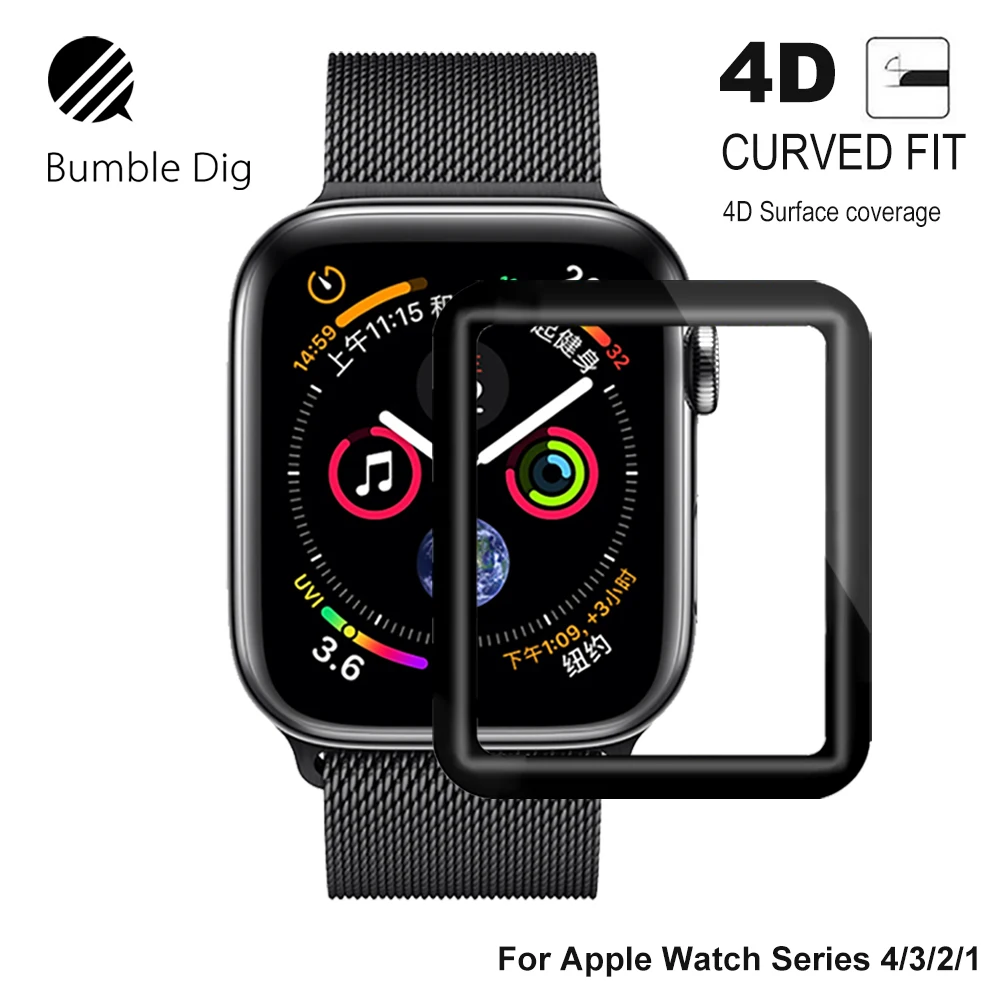 4D крышка изогнутая Взрывозащищенная стеклянная защита 5 полное покрытие для Apple