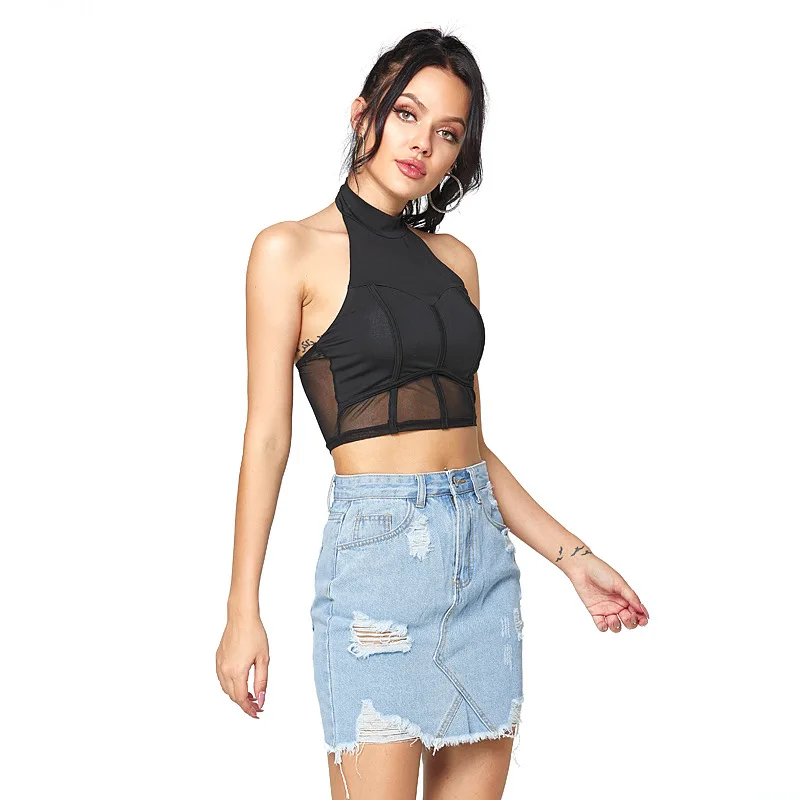 

Summer skirt plus size female ripped fringed ladies denim bag hip