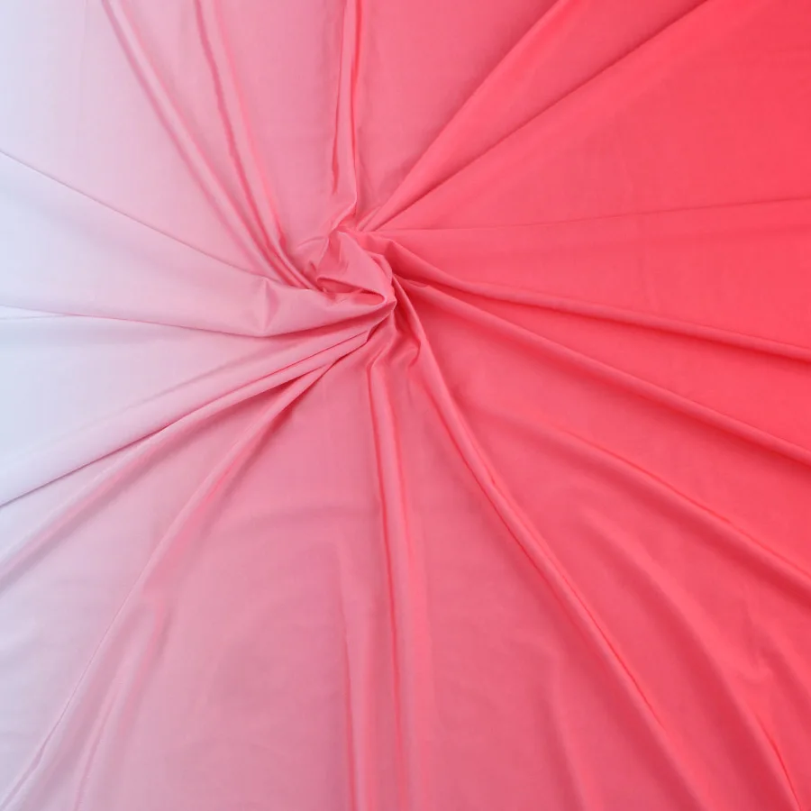 Red to White 2 тона ombre спандекс ткань градиент эластичный материал для танцевальной одежды купальник латинский одежда лайкра стрейч ткани по двору - Цвет: Red to White