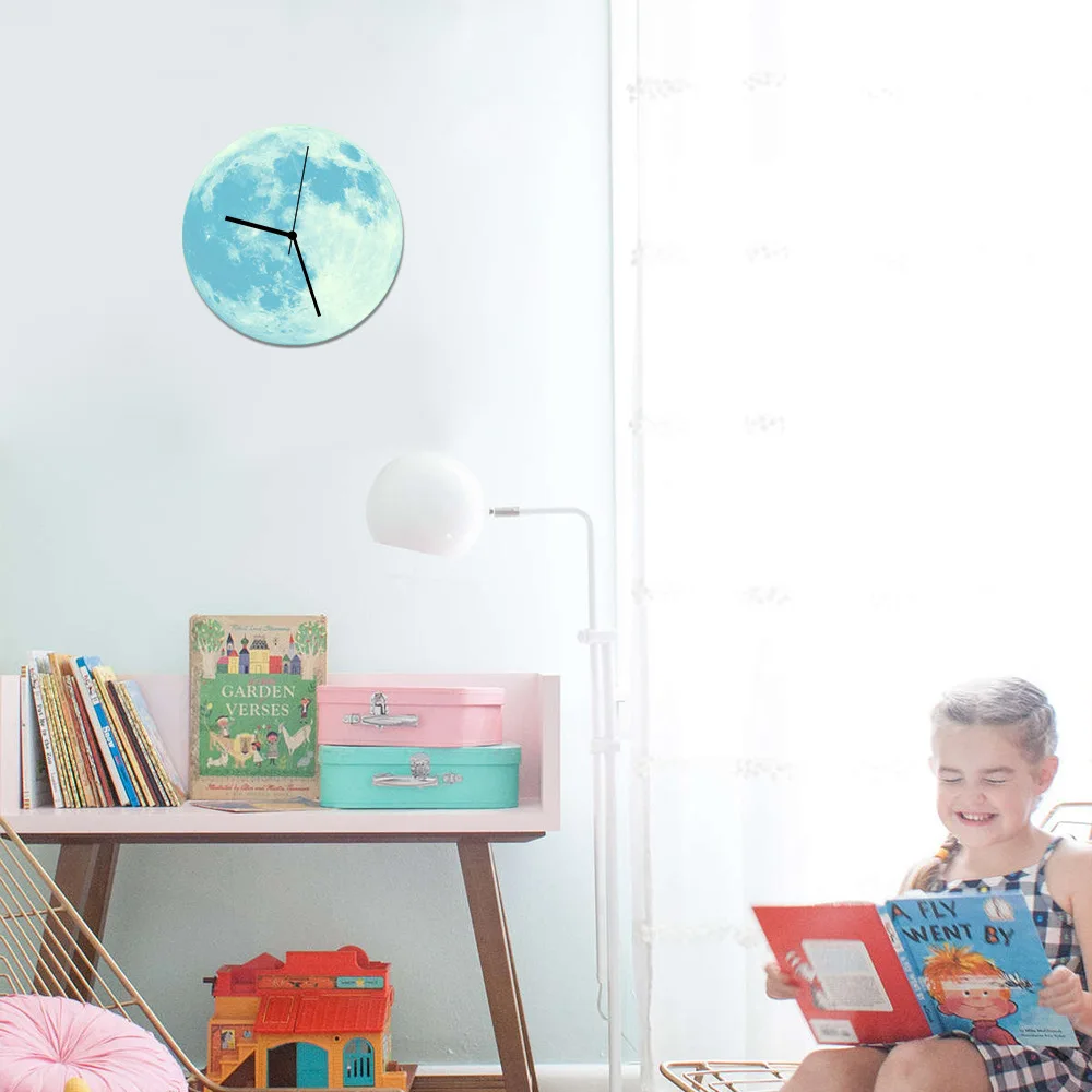 Funlife креативные Светящиеся Настенные часы, ночник, светильник, луна, земля, акриловые настенные часы, детская комната, настенные акриловые настенные часы
