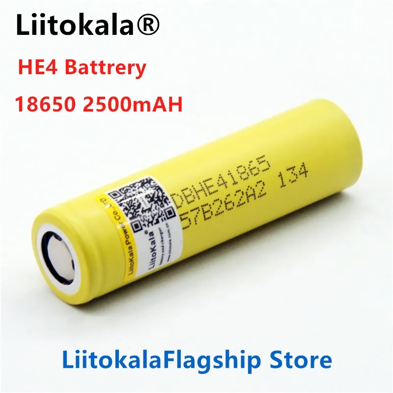 LiitoKala HE4 2500 мАч литий ионный аккумулятор 18650 аккумуляторная батарея 3 7 В