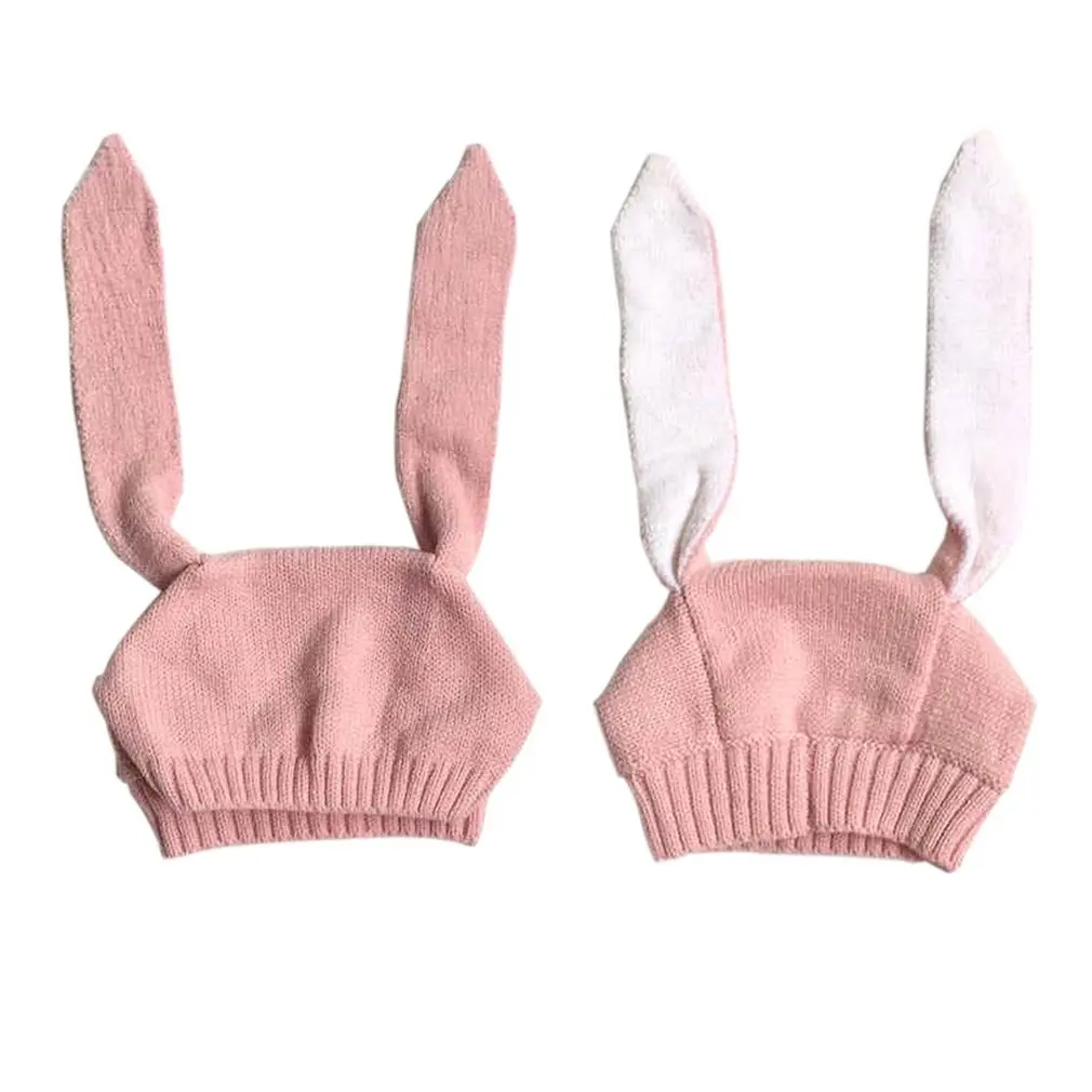 

Autumn Winter Toddler Infant Knitted Baby Hat Adorable Soft Rabbit Long Ear Rabbit Hat Baby Bunny Beanie Cap Photo Props