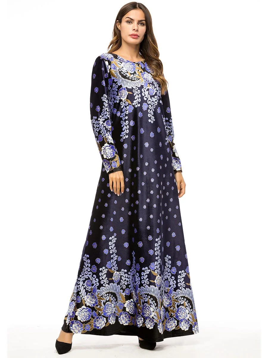 Мусульманская Этническая Женская одежда трапециевидные макси платья абайя