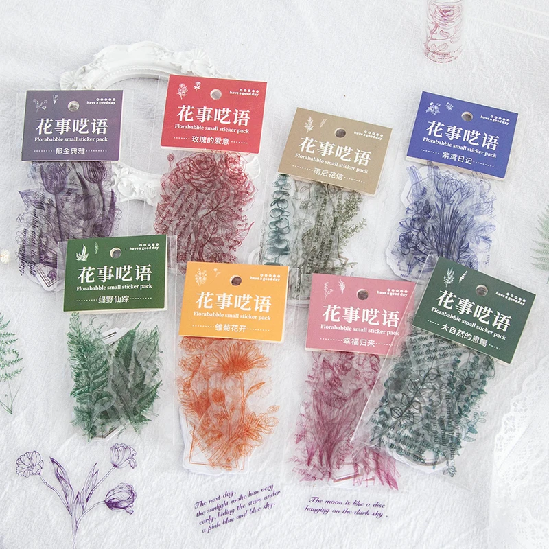 

40pcs PET Hand Account Deco Stickers Scrapbooking Collage Bullet Journaling Accessories Aesthetic Stickers Waterproof Stationery