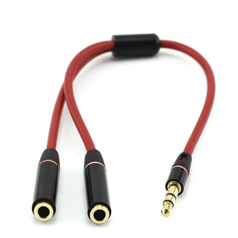 

2021 Headphone Y Splitter For Computer 3.5mm Female to 2 Dual 3.5mm Male Mic AUX Audio Y Splitter Cable Headset to PC Adapter