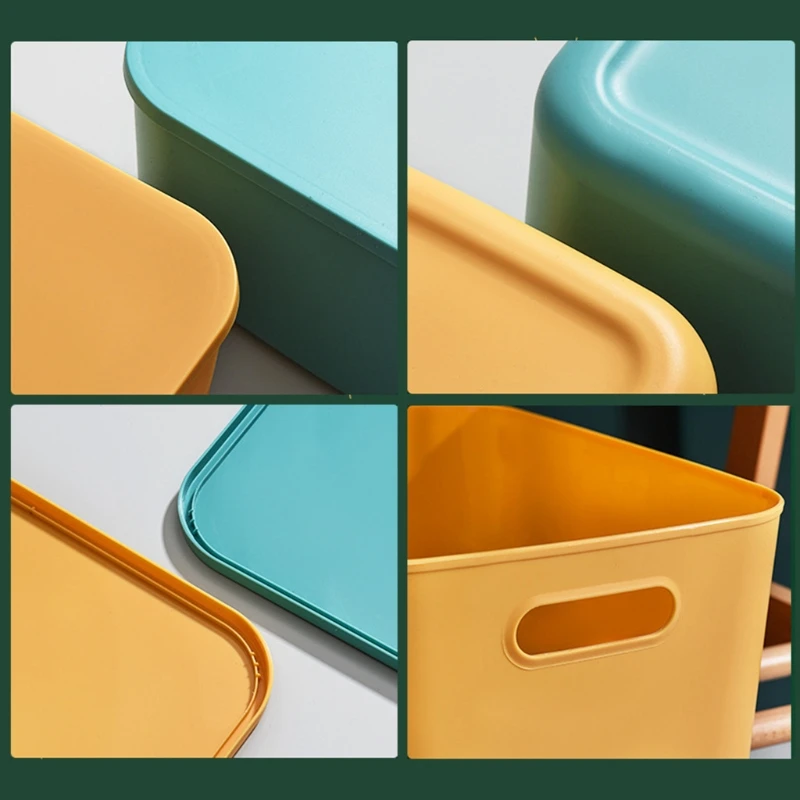 

Multifunction Plastic Storage Bins with Lid Toys Books Snacks Cosmetics Clothes Container Organizer Home Accessories P31E