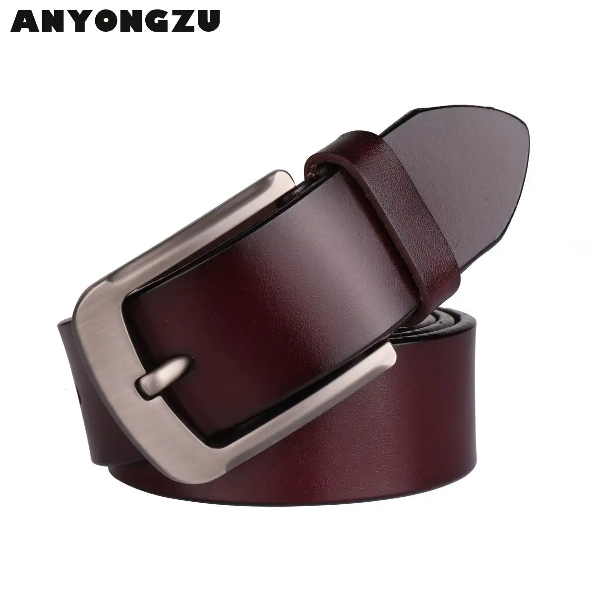 2021Men Genuine High Quality Leather Belt Designer Belts Luxury Male For Fashion Vintage Pin Buckle Jeans Black coffee 105-130cm