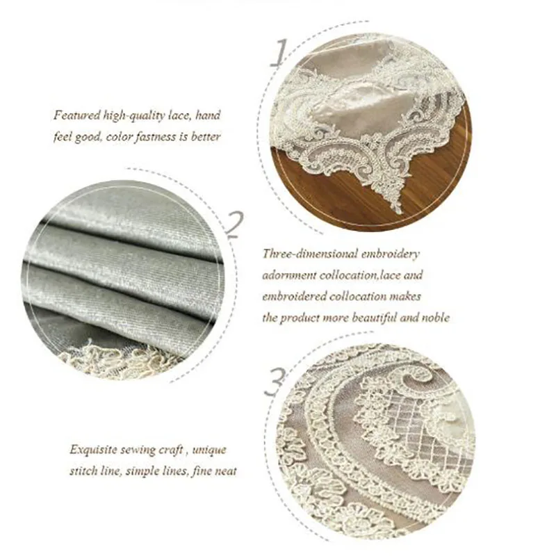 

Creative Lace Tablecloth Exquisite Tablecloth TV Cabinet Cover Cloth Embroidered Coffee Table Flag Wedding Decoration