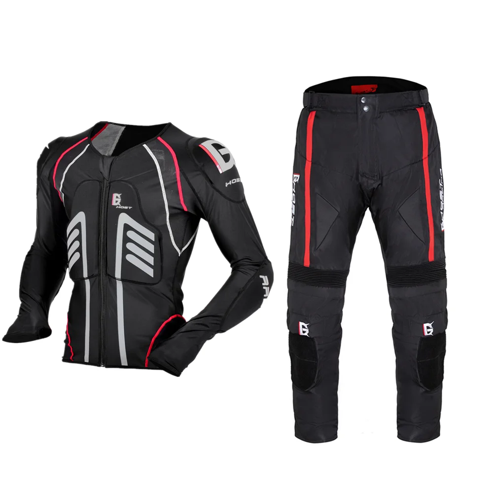 Set GHOST RACING rcycle Armor куртка Moto Racing gear эластичная броня для мотокросса для езды по бездорожью велосипедная одежда для защиты тела - Цвет: Set
