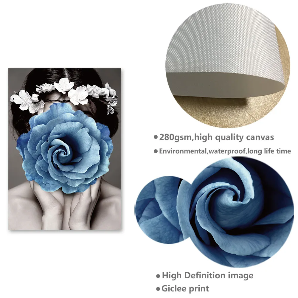 

Sexy Flower Woman Abstract Canvas Painting Nordic Wall Art Poster Print Modern Decorative Picture Living Room Home Decoration