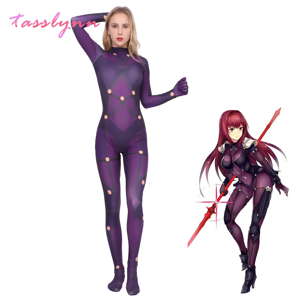 

2020 Горячие игры Fate/Grand заказ костюм BBA Lancer косплей боди спандекс Zentai Аниме косплей Хэллоуин костюм для женщин