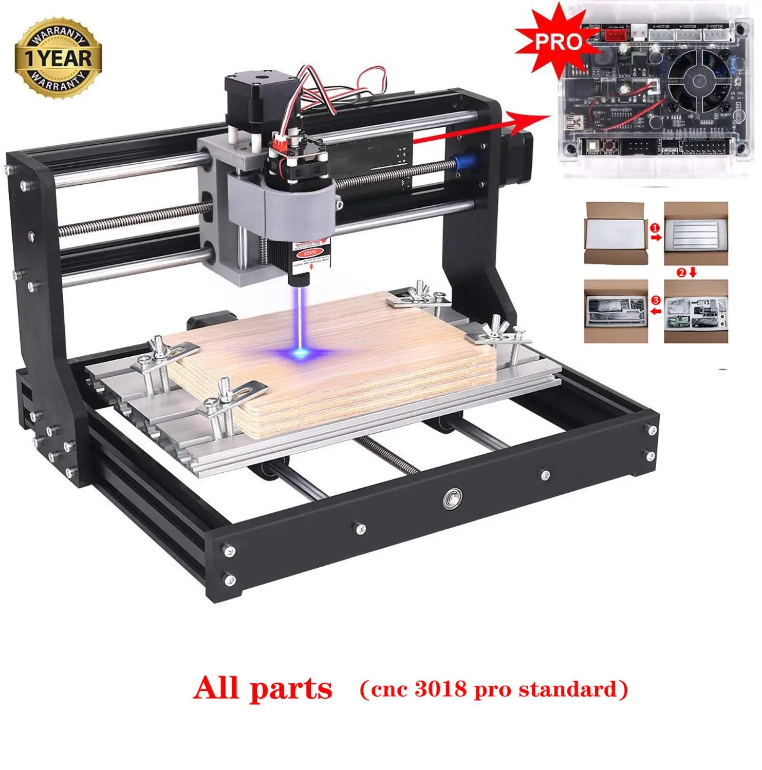 3018pro standard CNC 3018 PRO лазерный гравер ЧПУ деревообрабатывающий станок GRBL ER11 Хобби DIY гравировальный станок для дерева PCB PVC мини CNC3018 гравер - Цвет: 3018pro standard