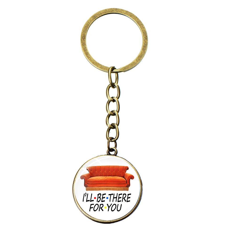 Style 15 SONGDA Newest Friends TV Show Keychain 25th Anniversary Series Cartoon Fun Pattern Glass Dome Pendant Key Chain for Good Friend - Цвет: Style 15