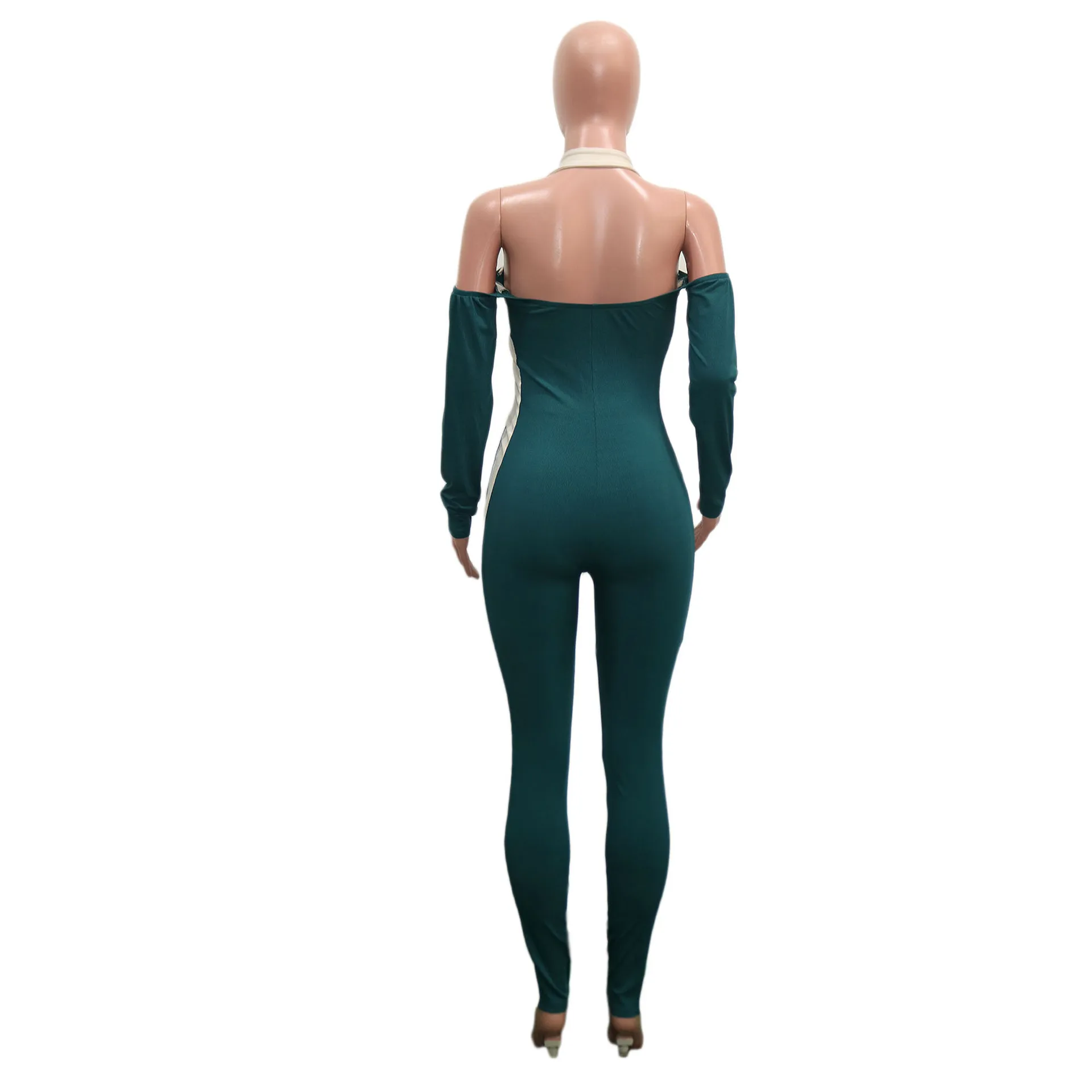 

2020 Autumn Fashion Style Women Long Sleeve Solid Color Long Jumpsuit