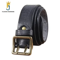 fajarina men%e2%80%98s retro cowhide leather brass double pin buckle metal belt for men top quality solid cow skin belts 3 8cm n17fj950