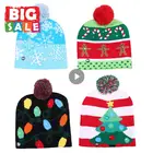 Шапка-бини детская, вязаная, со светодиодсветильник кой