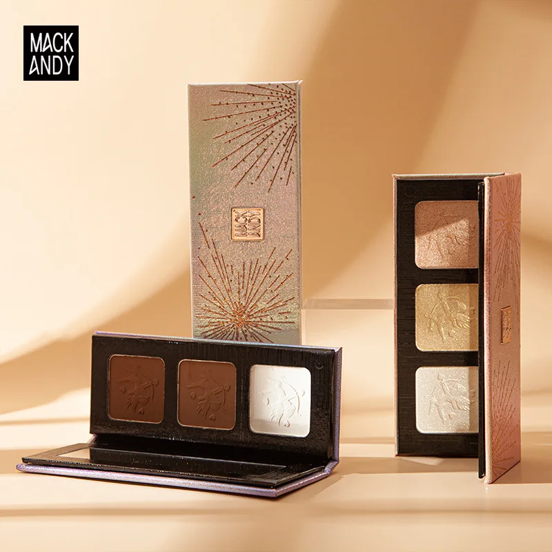 

3 Colors Highlighter Palette Makeup Face Contour Powder Bronzer Make Up Blusher Professional Blush Palette Cosmetics
