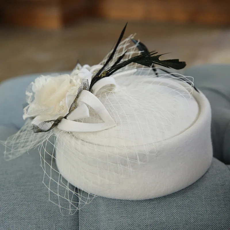 

Noble Wool Fedoras Hat For Women Hat Fashion Bow-Knot Cap Vintage Elegant Female Cap Brand Soft Girls Chapeu Gauze Formal Hat