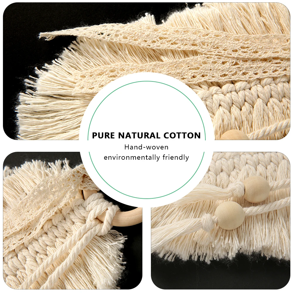 1 Pcs Mini Macrame Wall Hanging Leaf Home Decor Feathered Charm Car Boho Hand-woven Tapestry Decoration | Дом и сад