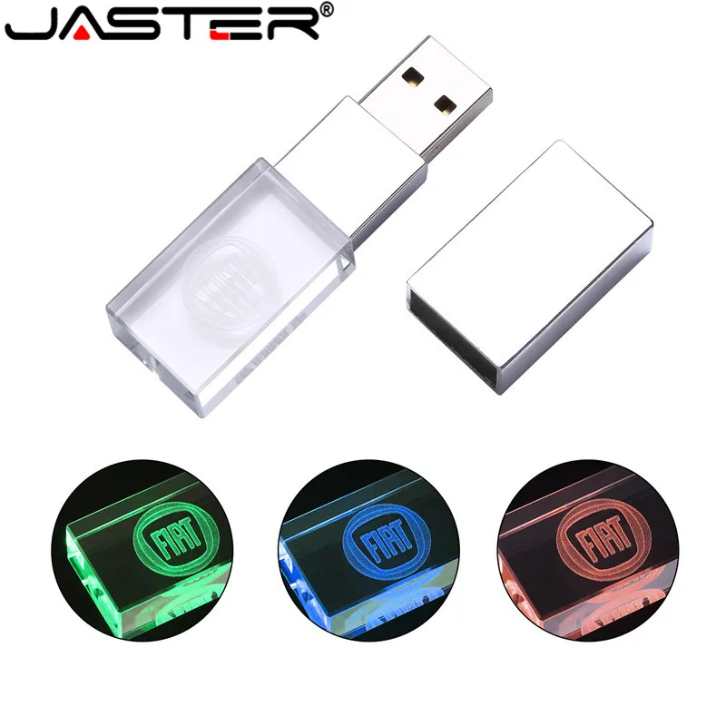 JASTER, fiat crystal+ металлический USB флеш-накопитель, флешка, 4 ГБ, 8 ГБ, 16 ГБ, 32 ГБ, 64 ГБ, внешняя карта памяти, u-диск, USB 2,0