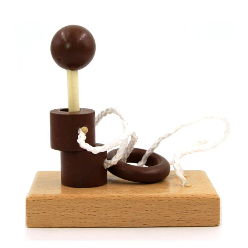 

Brain Teaser Puzzle 3D Wooden Threading Rope Loop Puzzle Luban Lock Brain Teaser Game Adult Kids Toy Puzzles for Adults