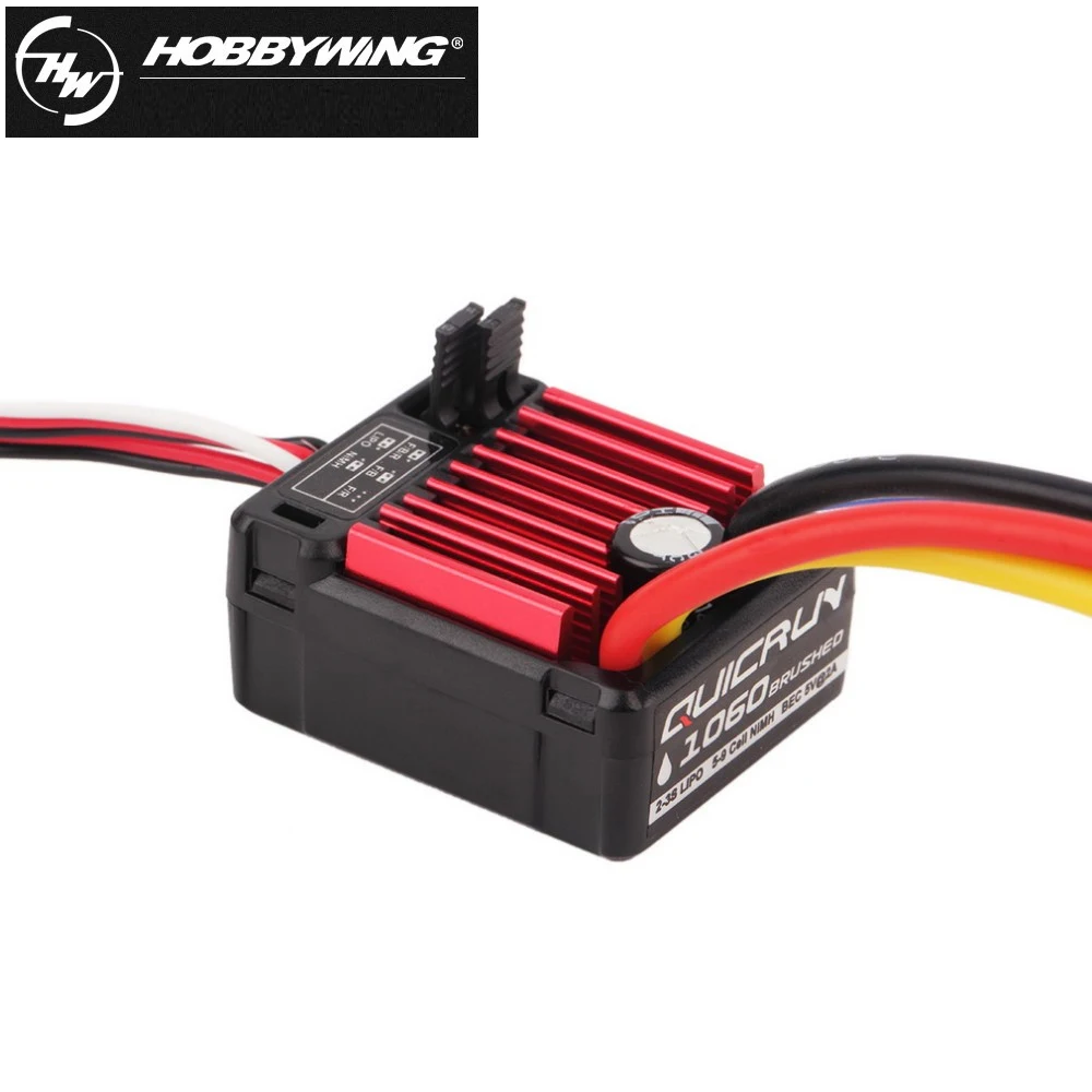 HobbyWing-Controlador electr&oacute;nico de velocidad, control el&eacute;ctrico original HobbyWing QuicRun ESC 1060 60A para coche de control remoto, Resistente al agua y al polvo, adecuado para carreras de condici&oacute;n clim&aacute;tica, 1 unidad-1
