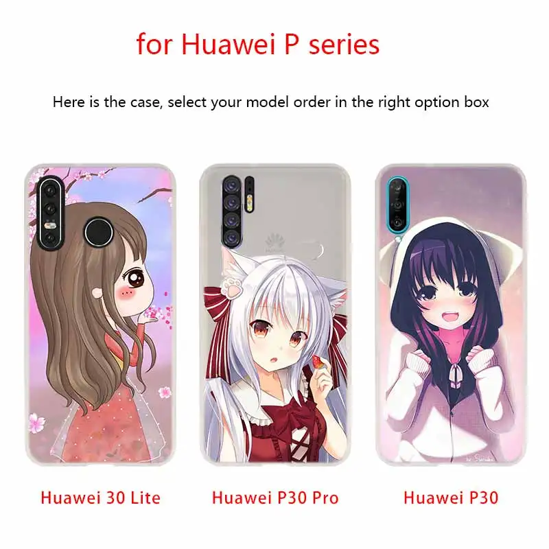 Силиконовый мягкий чехол из ТПУ для Huawei P30 P40 P20 Pro P10 P9 Lite P Smart Z 2020 мультяшный аниме
