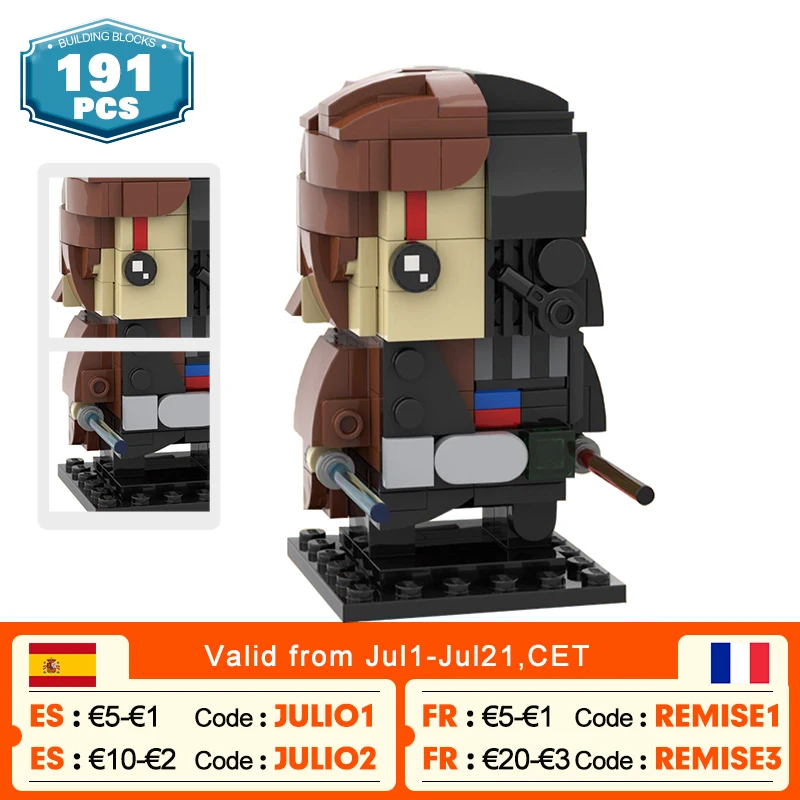 

MOC Star Brickheadz Anime Movie Vader Anakined Skywalkered Creator Action Figures Building Blocks Ideas Collection Toys Kid Gift