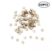 100pcs 10mm wooden stars cutouts natural wood blank wooden cutouts craft for diy art craft and home decorations