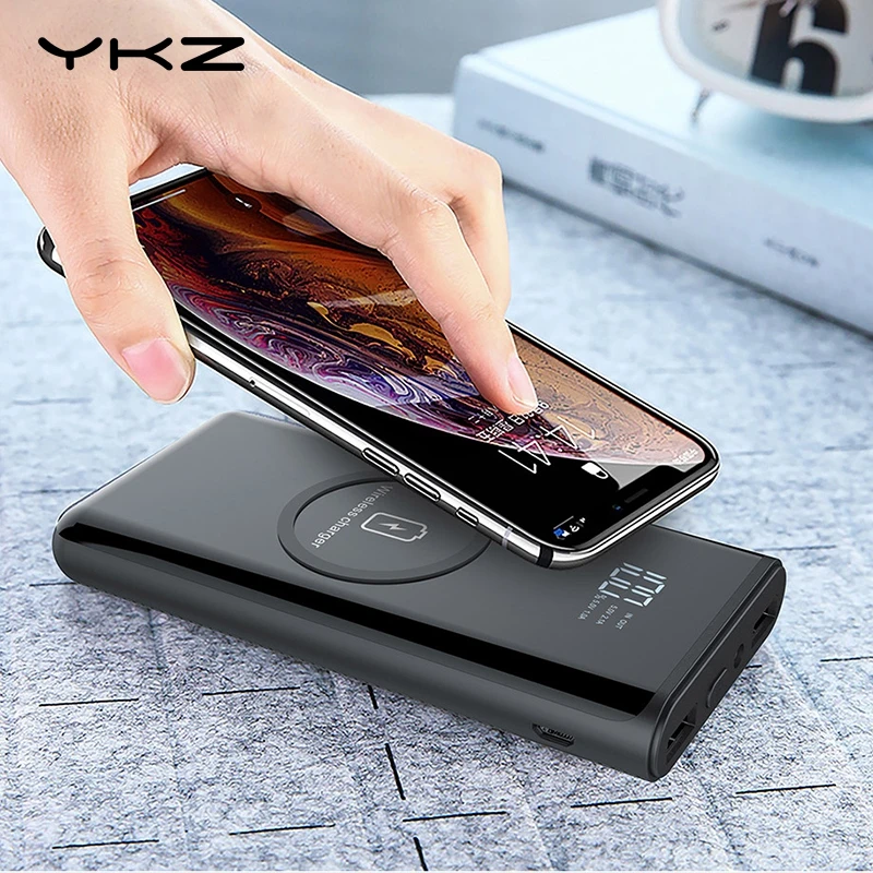 Беспроводной банк питания YKZ 10000 mAh светодиодный индикатор дисплея 5W зарядное