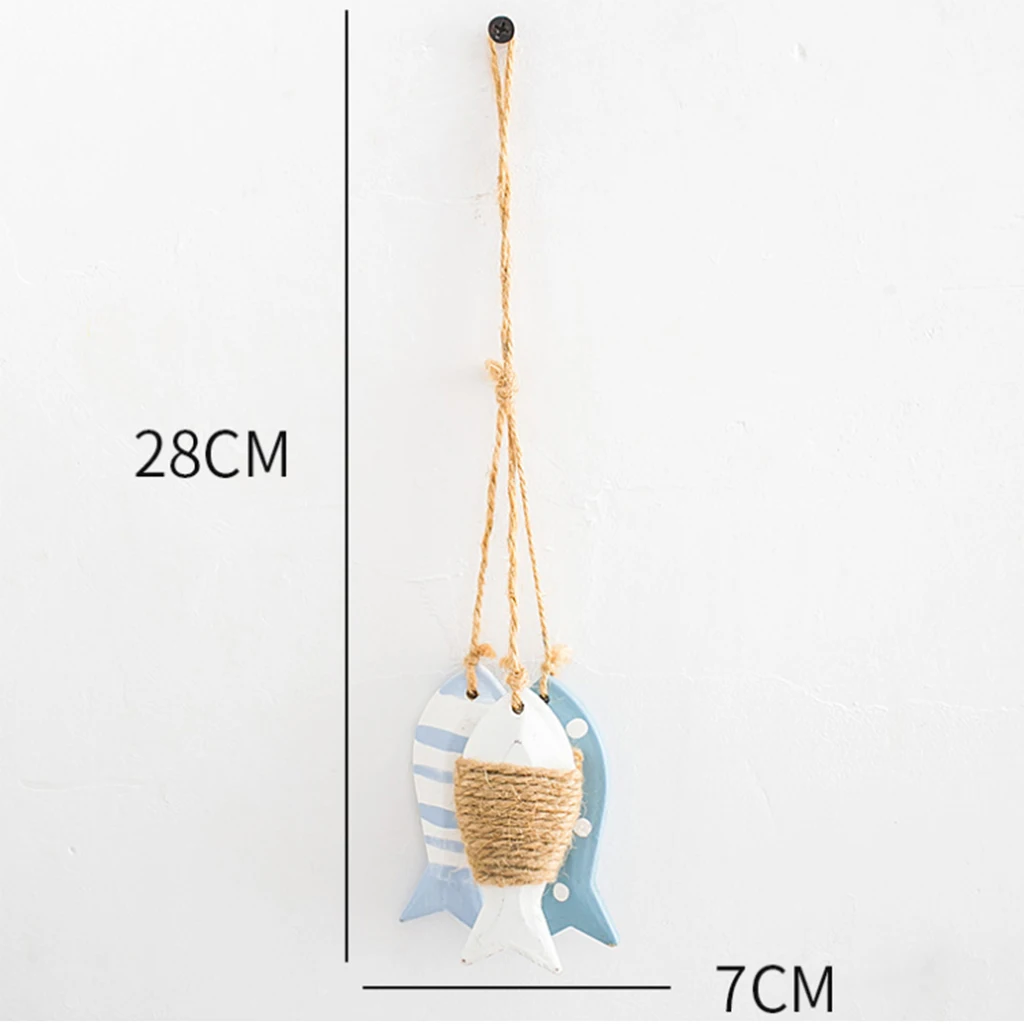 Морской тематический Настенный декор с 3 рыбками креативные настенные подвесные