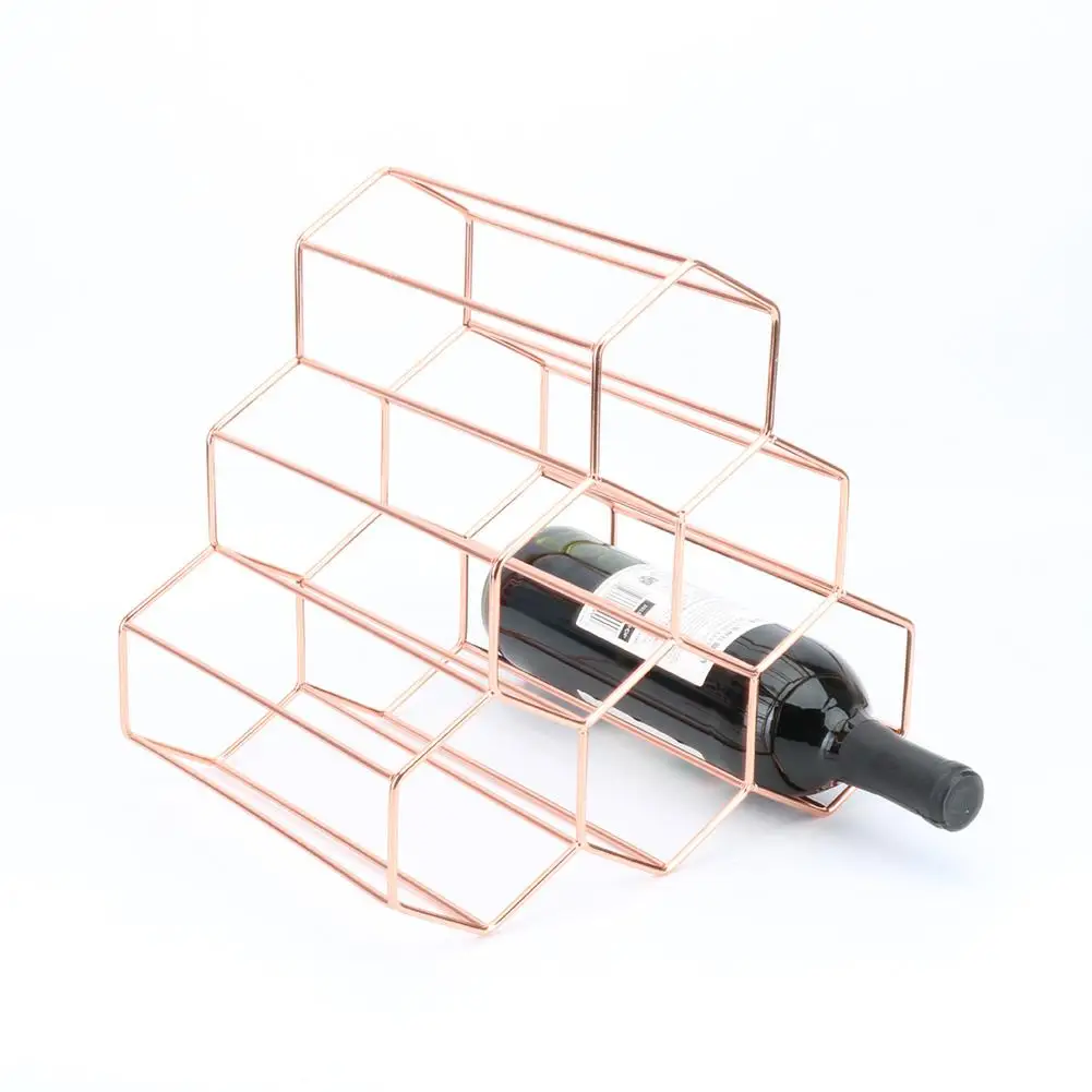 Золотой железная винная полка INS Гостиная Портативный 6-бутылка свободный