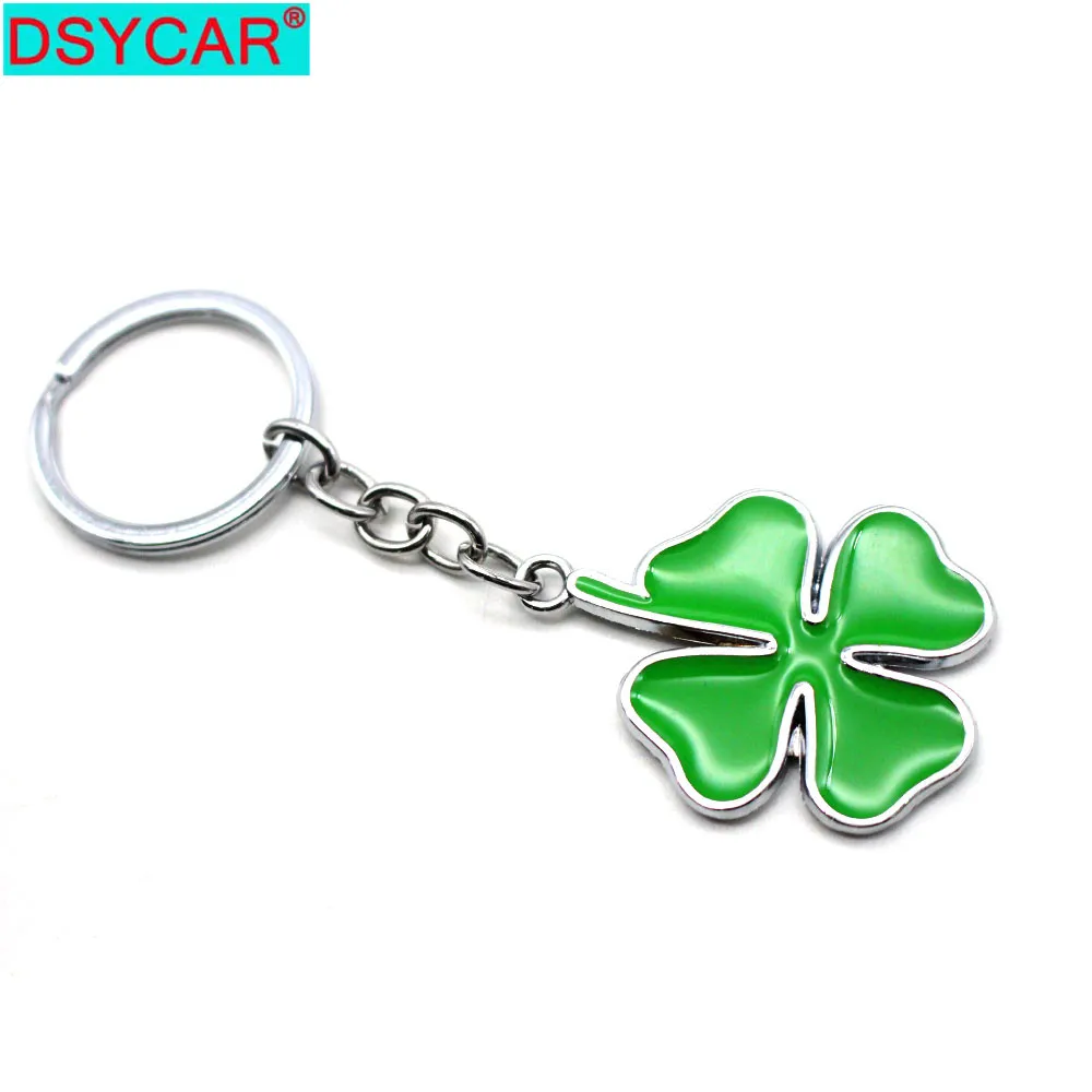 DSYCAR 1 шт. модный четырехлистный клевер автомобильный брелок с металлическим