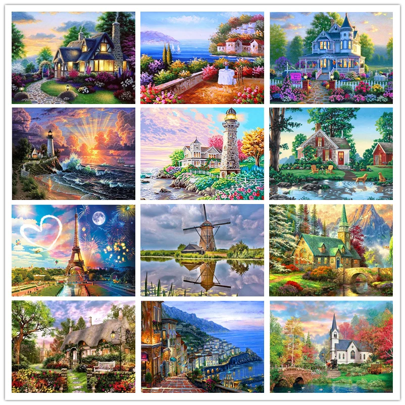 Алмазная вышивка распродажа пейзаж картина выложенная алмазами Полный Круглый