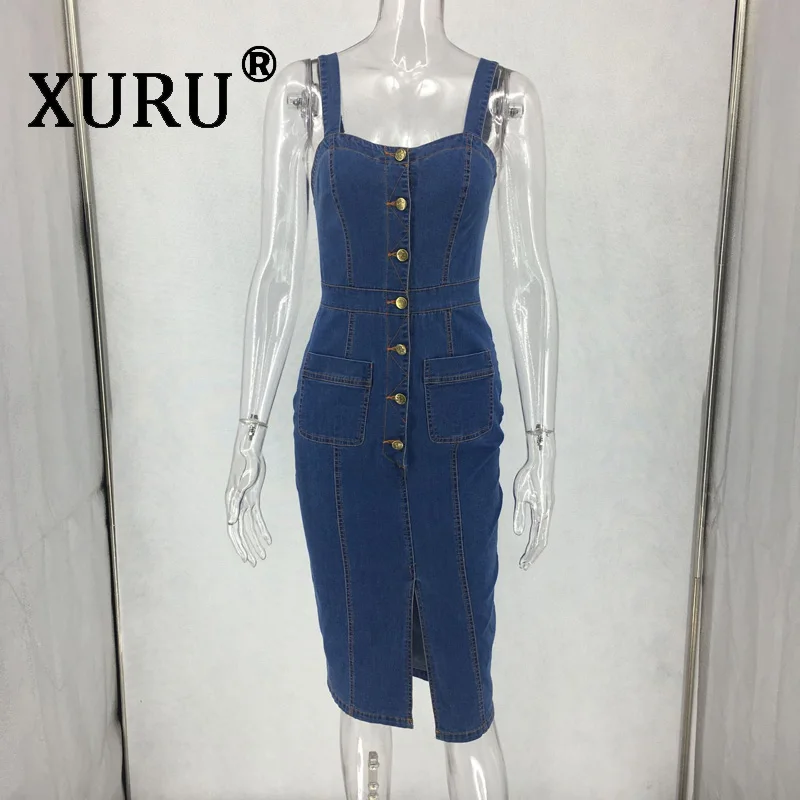 Женское платье карандаш XURU повседневное облегающее на пуговицах ремешок для