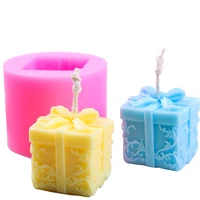 christmas gift box candle mold aromatherapy plaster diy candle mold handmade soap mold silicone mold color random