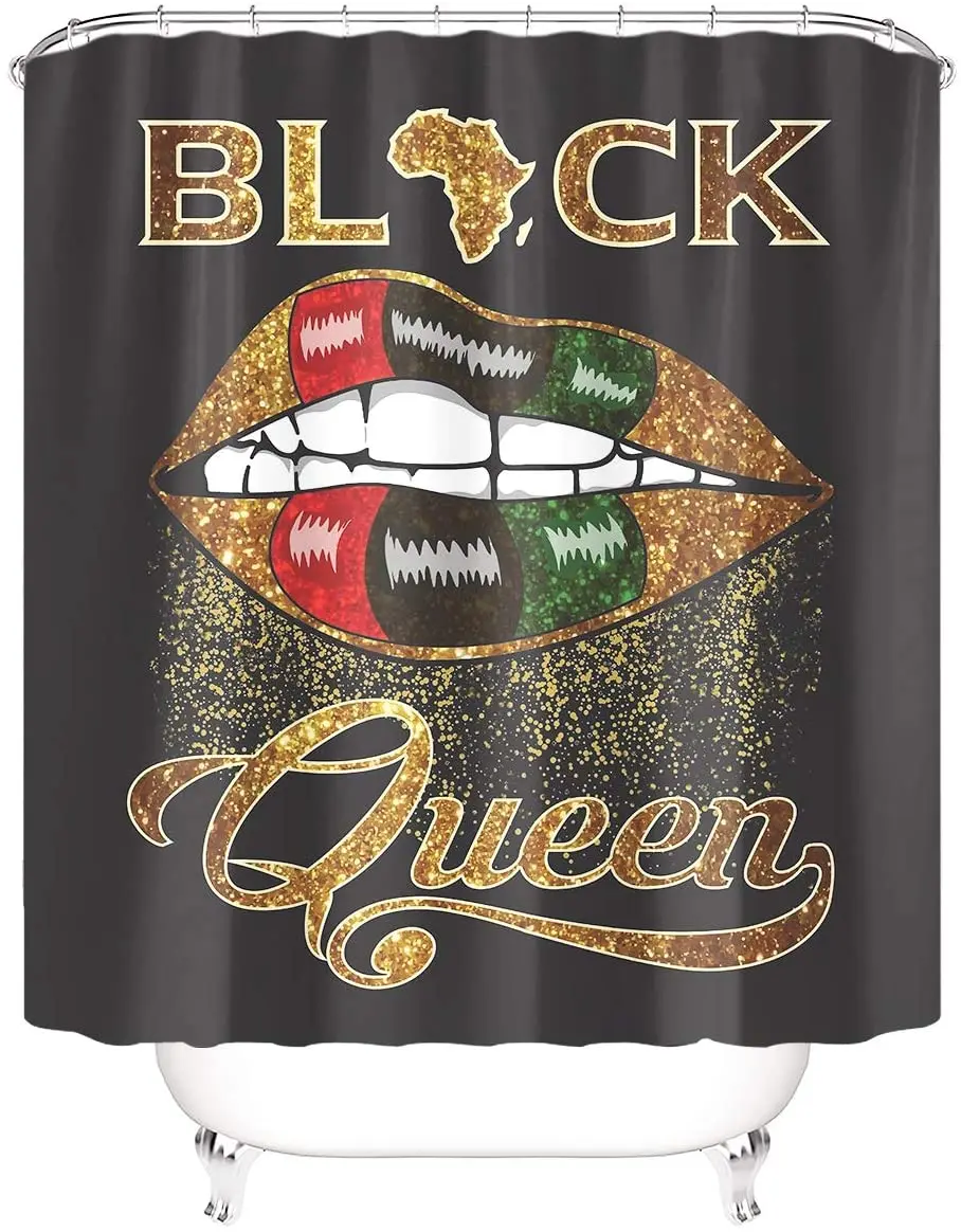 

Женские занавески для душа с рисунком губ для ванной, модная душевая занавеска с рисунком губ, для ванной комнаты «король и королева», водон...