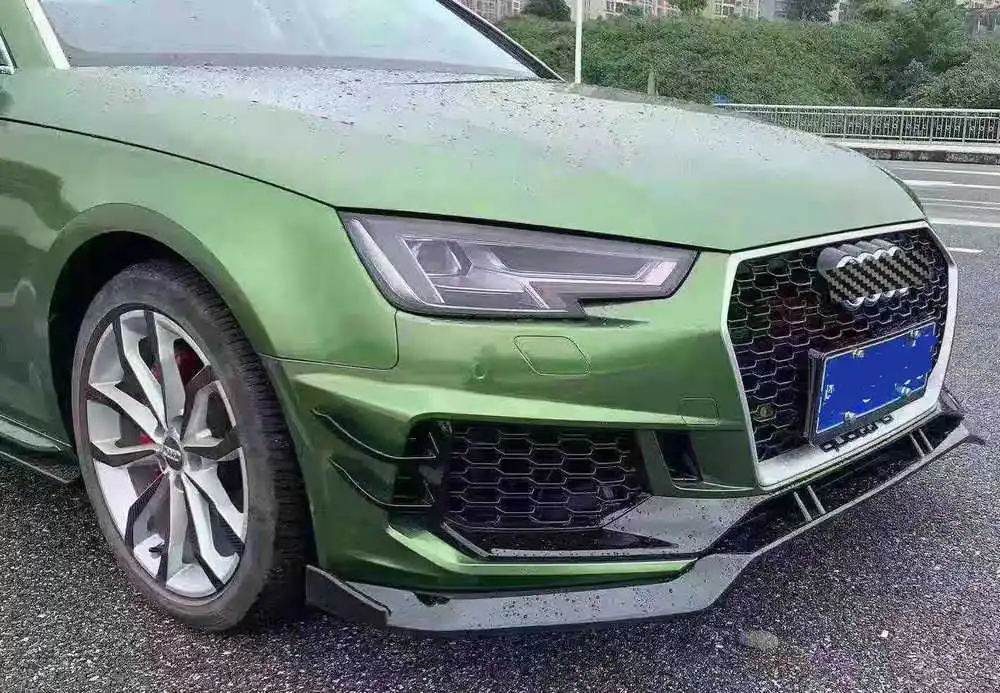 RS4 набор внешних комплектующих к автомобилю для Audi A4- переднего бампера и передней губы и переднего гриля/заднего бампера и заднего диффузора губ