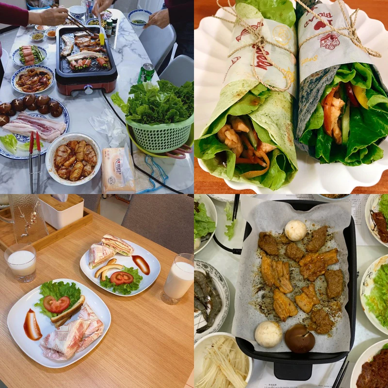 100 шт. воск Бумага для сэндвича продукты упаковки выпечки смазка упаковочная